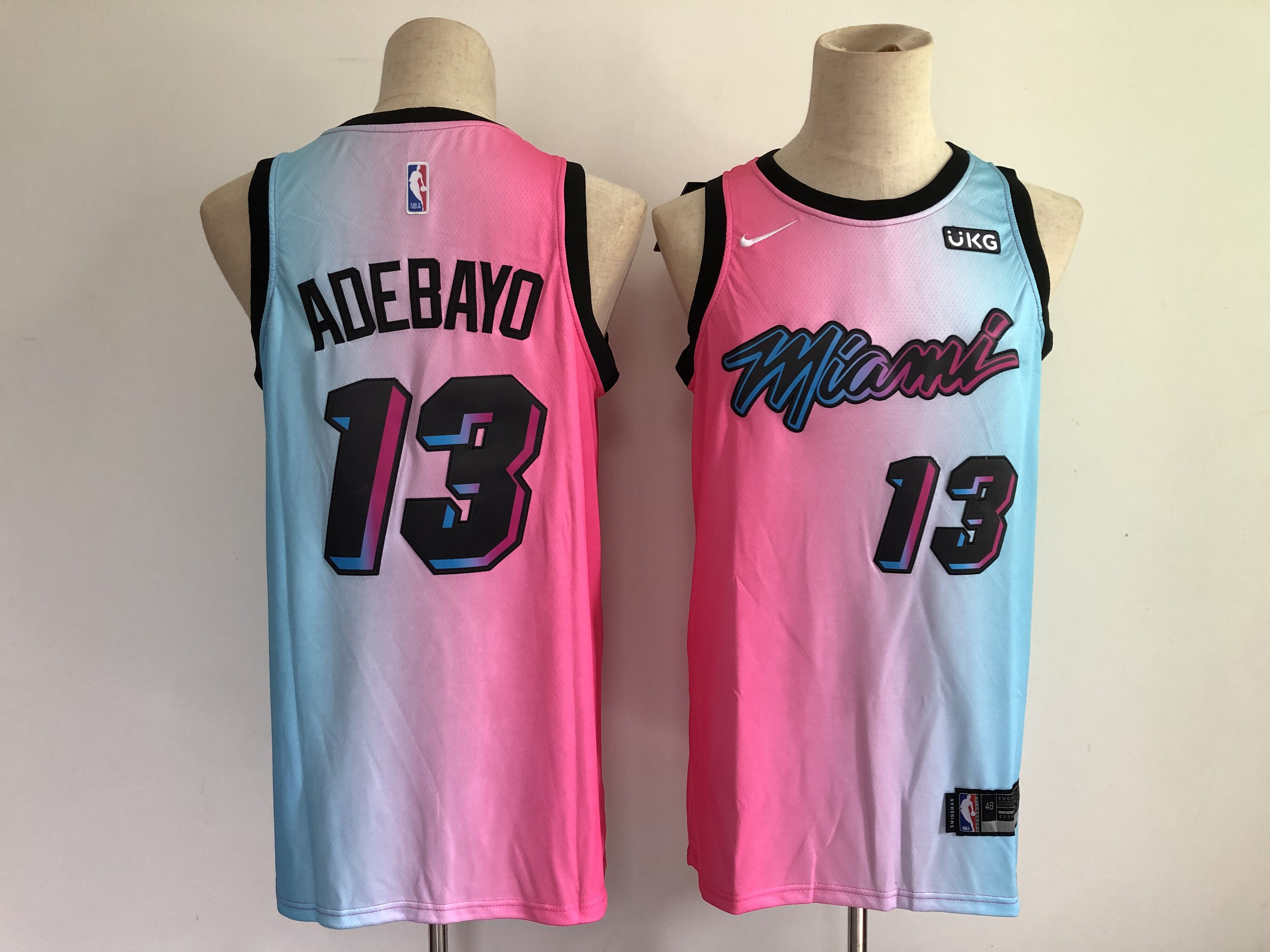 Men Miami Heat #13 Adebayo Blue and pink city Edition Nike 2021 NBA Jersey